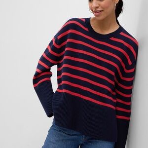 Gap Cotton 24/7 Oversized Split-Hem Crew Neck Sweater Sz S EUC